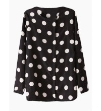 Black and White Polka Dot Chiffon Shirt