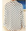 White Long Sleeve Polka Dot Chiffon Blouse